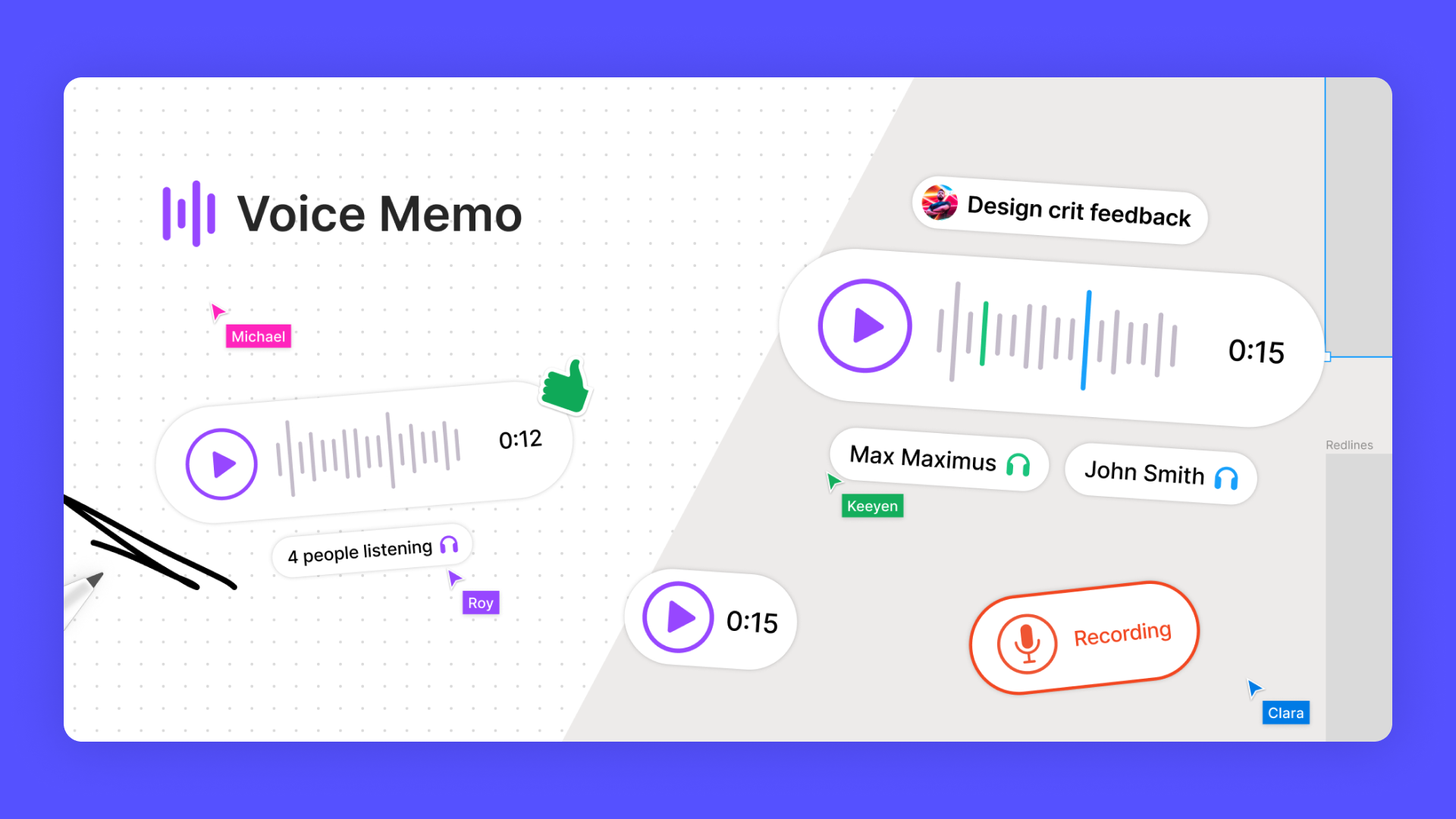 Shown is the cover art for the Figma voice memo widget